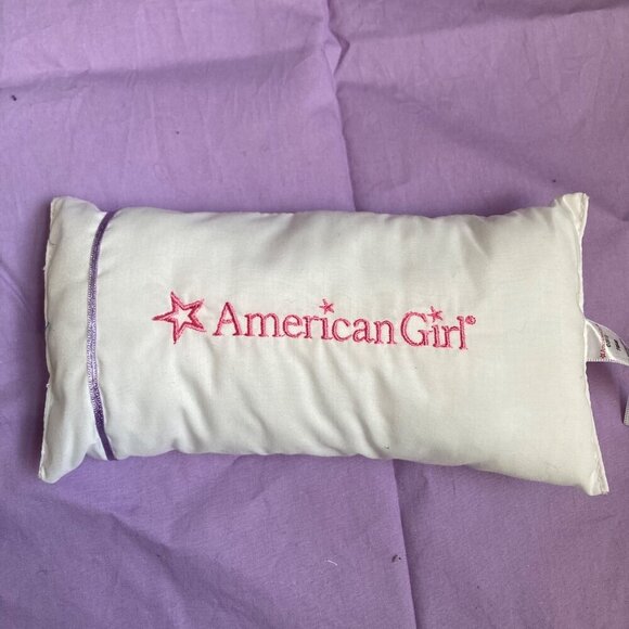 American Girl Doll Pink Satin Reversible Sheet Blanket Bedspread Bed Pillow - Picture 6 of 9